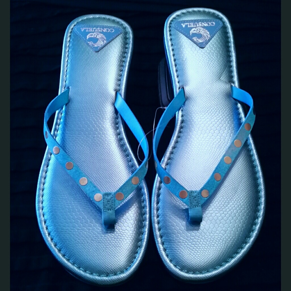 *NEW* Consuela Bags Blue Metallic Sandals